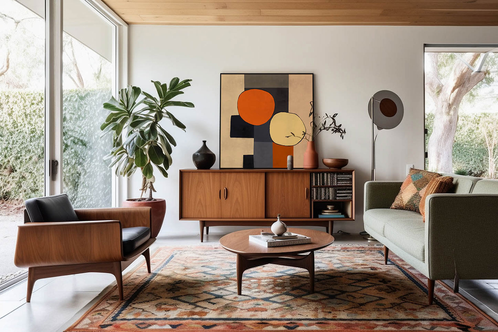 Cozy living room interior in modern apartment