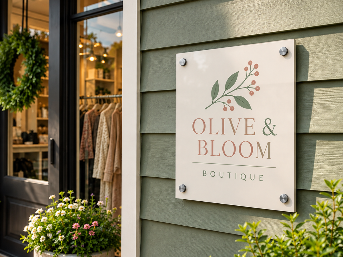 Exterior business logo signage