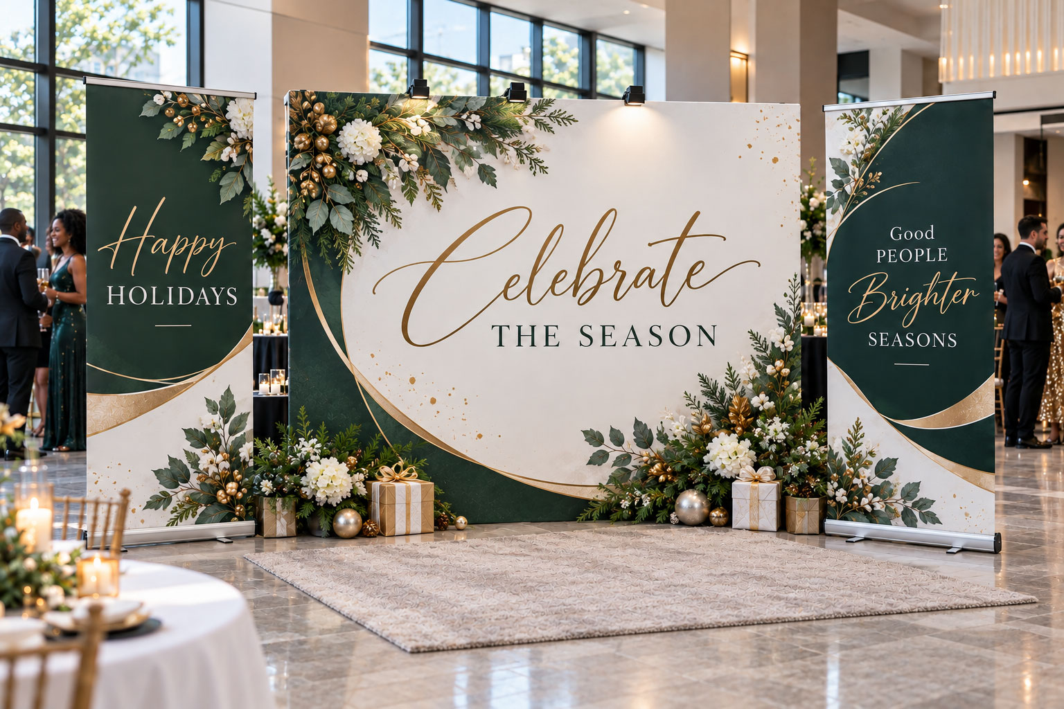 Holiday signs and seasonal displays
